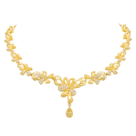 Gleaming Ornate  Floral Gold Necklaces