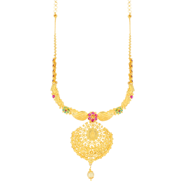 Chandbali Blink Color Stone Gold Necklaces