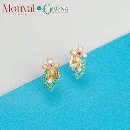 Glittering Mouval Collection Gold Earrings
