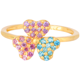  Attractive Triple Heartin Gold Rings