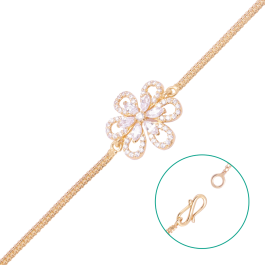 Adorable Floral Chain Type Gold Bracelets