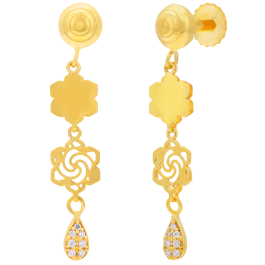 Tantalizing Floral Gold Earrings