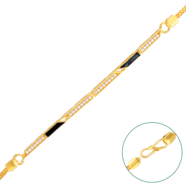Edgy Glam Stone Studed Gold Bracelets