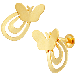 Bedazzling Butterfly Gold Earrings