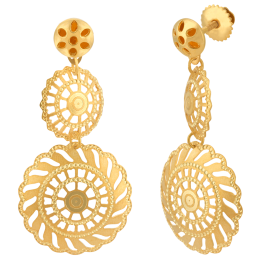 Traditional Pretty Floral Gold Earrings