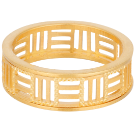 Contemporary Egyptian Pattern Gold Rings 