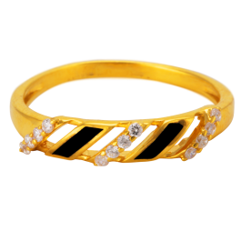 Enamel Coated Stylish Gold Rings