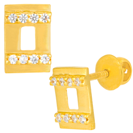 Enticing Rectangular Gold Earrings