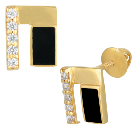 Glitzy Cubbic Gold Earrings