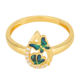 Adorable Cute Plumpy Butterfly Gold Rings