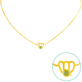 Green Stone Star Sign Virgo Gold Necklaces