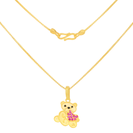 Ecstatic Cutie PieTeddy Bear Gold Necklaces