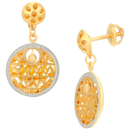Lovely Full Moon Gold Earrings