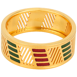 Attractive Multi Color Enamel Gold Rings