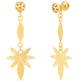 Fancy Leaf Soft Touch Gold Earrings