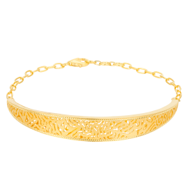 Abstract Geometrical Gold Bracelets