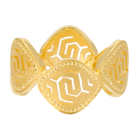 Glorious Hexagonal Pattern Gold Rings