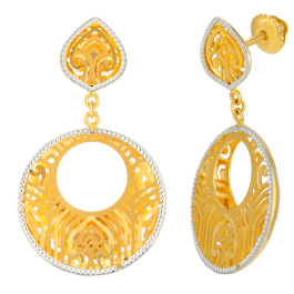 Fashionable Intricate Floral Gold Earrings