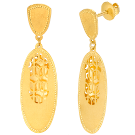 Fancy Drop Zone Floral Gold Earrings