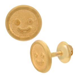 Fancy Smiley Gold Earrings