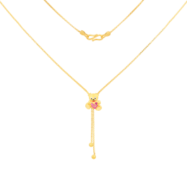 Cute Lovely Teddy Bear Gold Necklaces