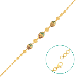 Lovely Enamel Coated Ball Beads Gold Bracelets