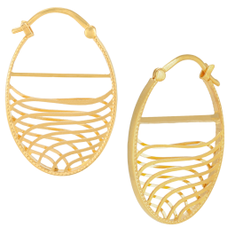 Vintage Spiral Basket Gold Earrings