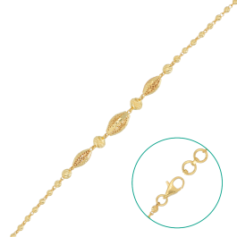 Sophisticated Cylindrical Beaded Gold Bracelets