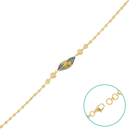 Sparkling Blue Enamel Floral Motifs Gold Bracelets