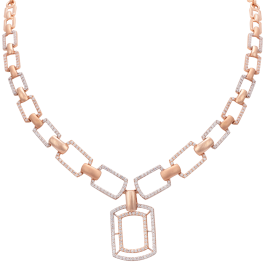 Showstopper Hexagonal Classic Rose Gold Necklaces