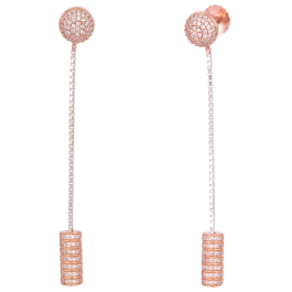 Catchy Chandelier Disk Drops Rose Gold Earrings