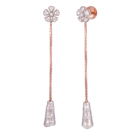 Dainty Floral Drops Rose Gold Earrings