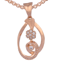Contemporary Interlocked Floral Rose Gold Pendants