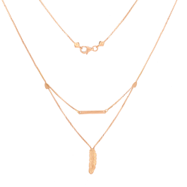 Dainty Feather Rose Gold Necklaces