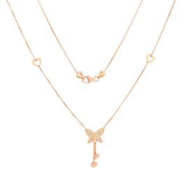 Marvellous Butterfly Rose Gold Necklaces