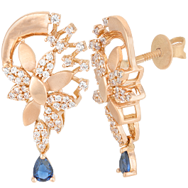 Urbane Springy Floral Gold Earrings