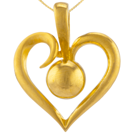  Stylish Semi Matt Finish Valentine Heart Gold Pendant