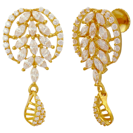 Sparkeling Leaf Gold Earrings
