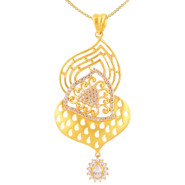 Excellent Matt Finish Triangle And Drop Design Gold Pendant