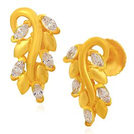 Fancy Stylish Leaf Gold Earrings