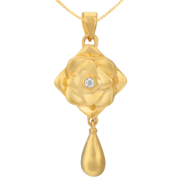 Elegant Floral with Ball Drops Gold Pendants