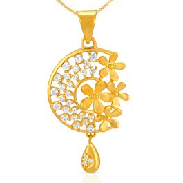 Sparkling Rays with Floral Gold Pendants