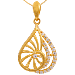 Twisted Pattern Semi Stone Gold Pendants