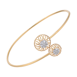 Artistic Floral Diamond Cuff Bracelet