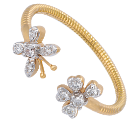 Shimmering Floral With Butterfly Diamond Ring