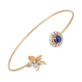 Enchanting Floral Diamond Cuff Bracelet
