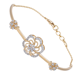 Opulent Blooming Diamond Cuff Bracelet
