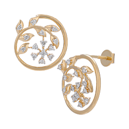 Elegant Floral Diamond Earrings