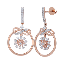 Sparkling Interloped Floral Diamond Earrings