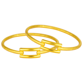 Enhanced Curving Design Gold Bangles